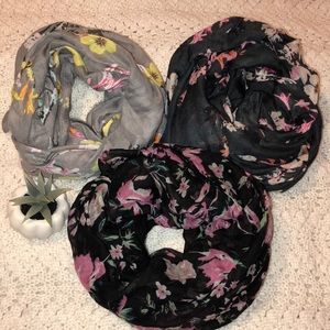 Floral infinity scarves